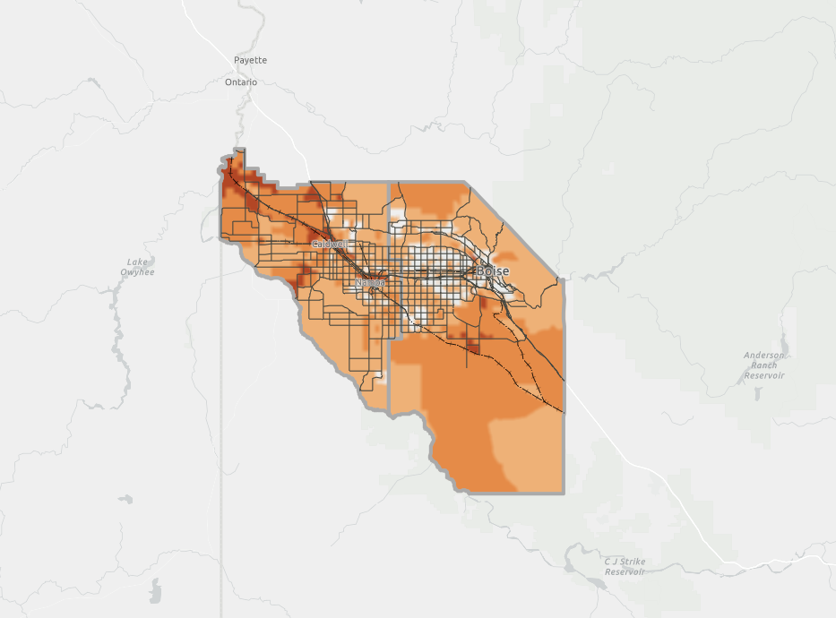 EquityIndex Map depicting COMPASS Regional Equity Index