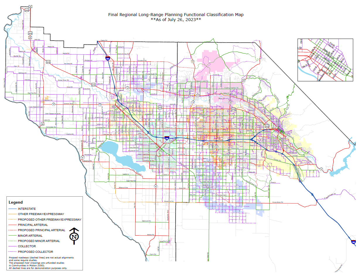 FunctionalStreetClassificationMap_photo Final Regional Long-Range Planning Functional Classification Map (2023)