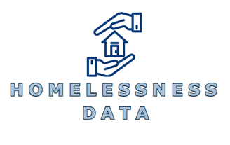 Homelessnessdata Two hands cupping a house with the words "Homelessness Data" below