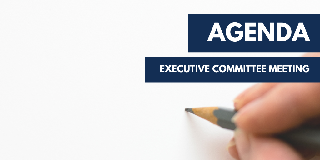 Graphic of a pencil on paper stating Agenda Executive Committee Meeting